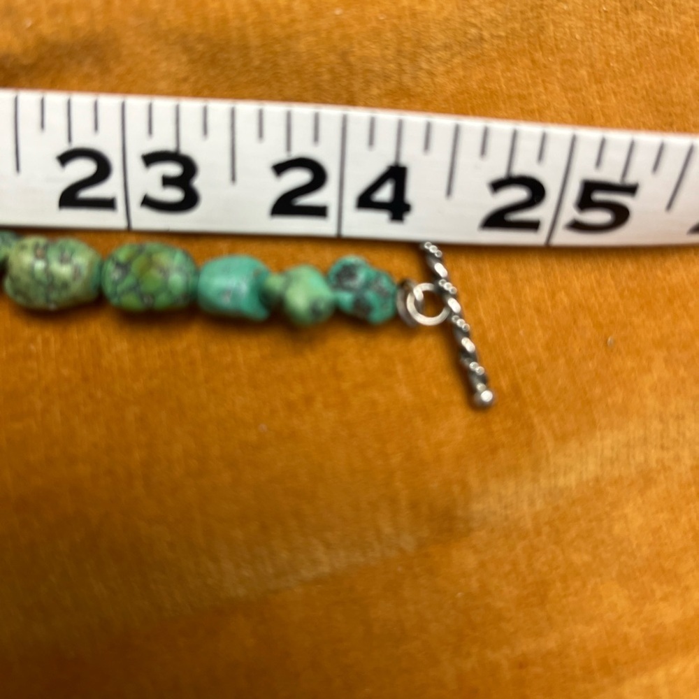 925 Turquoise & Mother of Pearl reversible necklace & earrings 24”, 2.5” center - Picture 6 of 6